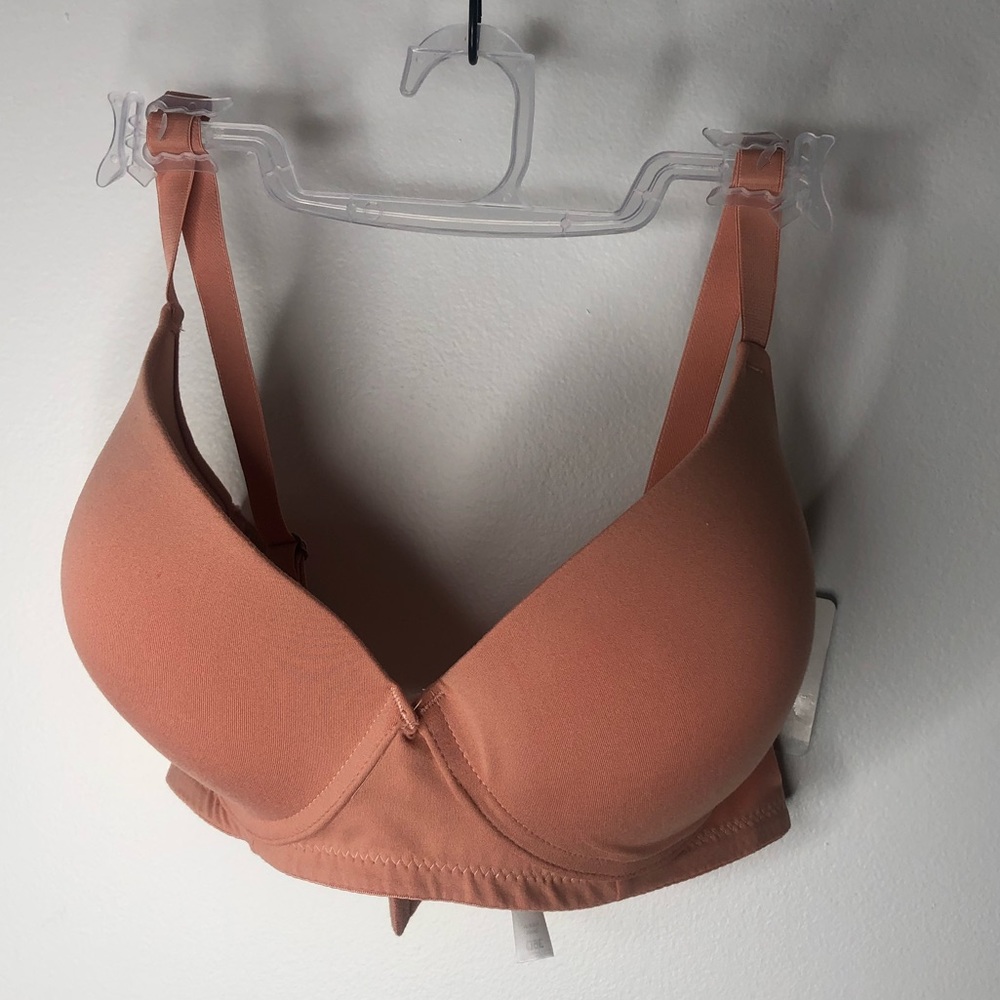 New tranquil & true 36D T-shirt Bra Lightly Lined Brushed Micro Pink Underwire